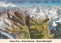 SAAS FEE , SAAS GRUND, SAAS ALMAGELL : "Die Ausflugsziele Der Bekannten Ferienorte" (avec Noms Des Sommets) - Saas-Almagell