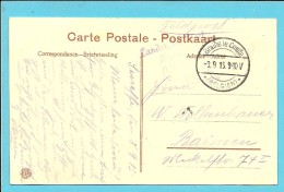 Kaart (Seneffe) Met Stempel BRAINE-LE-COMTE Op 9/9/15 + Stempel LANDST.INF. BATL.BARMEN 4 KOMPAGNIE - Army: German