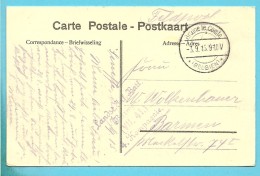 Kaart (Seneffe) Met Stempel BRAINE-LE-COMTE Op 3/9/15 + Stempel LANDST.INF. BATL.BARMEN 4 KOMPAGNIE - Armée Allemande