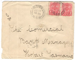 New South Wales - Australia - 1906 - 2 X 1d - Viaggiata Da Nowra Per Sidney, Per Hobart, Tasmania - Lettres & Documents