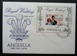 Anguilla Royal Wedding 1981Princess Diana Famous (miniature FDC) - Anguilla (1968-...)