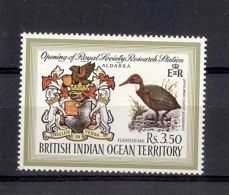 British Indian Ocean Territory 1971 Royal Society Research  Aldabra Bird  Coat Of Arms  MLH - British Indian Ocean Territory (BIOT)