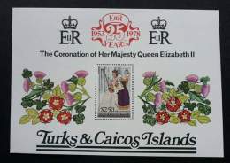 Turks And Caicos Islands The Coronation Of H.M Queen Elizabeth II 1978 Flower Royal (miniature Sheet) MNH - Turks E Caicos