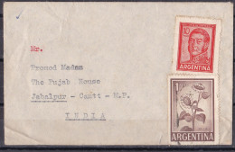 ARGENTINA,  Airmail Cover From Argentina To India, Flowers, Martin - Poste Aérienne