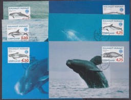 Greenland 1998 Whales 6v 6 Maxicards (31013) - Cartoline Maximum
