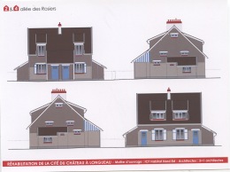Longueau Cité Du Château : 2 & 4 Allée Des Rosiers  (plans Réhabilitation 3+1 Architectes) 20X15 - Longueau