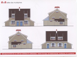 Longueau Cité Du Château : 13 & 15 Allée Des Aubépines  (plans Réhabilitation 3+1 Architectes) 20X15 - Longueau