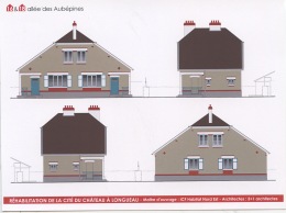 Longueau Cité Du Château : 16 & 18 Allée Des Aubépines  (plans Réhabilitation 3+1 Architectes) 20X15 - Longueau