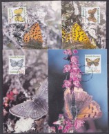 Greenland 1997 Butterflies 4v 4 Maxicards (31018) - Maximumkaarten