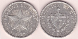 1932-MN-104 CUBA. 1932. ESTRELLA STAR. 1$ SILVER 26.7gr. - Kuba