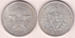 1934-MN-103 CUBA. 1934. ESTRELLA STAR. 1$ SILVER 26.7gr. - Cuba