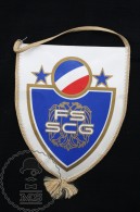 Sport Advertising  Cloth Pennant/ Flag/ Fanion Of The Football Associacion Of Montenegro FSSCG - Uniformes Recordatorios & Misc