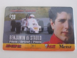Prepaid Phonecard,Benjamin Di Staulo, Formula Racer, Used - Canada