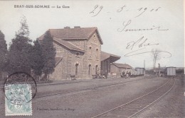 CPA 80 @ BRAY Sur SOMME @  La Gare Et Train En 1906 - Bray Sur Somme