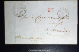Martinique: Lettre 1860 Cachet  St Pierre + PD + COL.FR ANGL AMB CALAIS  Recto Lille Et Paris - Briefe U. Dokumente