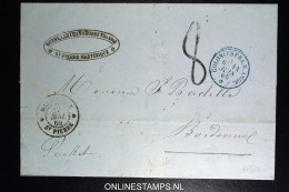 Martinique: Lettre 1869 Cachet  St Pierre + COLONIES FRA. V. ANGL. Vapeurs Anglais En Bleu +  Recto Bordeaux - Cartas & Documentos