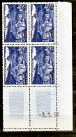 Andorre 150 Bloc De 4 Coin Daté 3 1 1955 Neuf * * TB  MNH Sincharnela Cote 250 - Unused Stamps