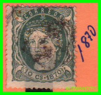 ESPAÑA -  COLONIAS - ESPÀÑOLAS  - ANTILLAS.  SELLO DE 10 CS 1870 VERDE - Used Stamps