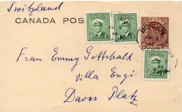 Canada Entier Postal Pour La Suisse 1946 - 1860-1899 Règne De Victoria