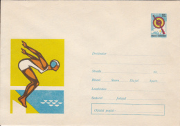 Delcampe - 45225- SWIMMING, SHOOTING, COVER STATIONERY, 1970, ROMANIA - Natation