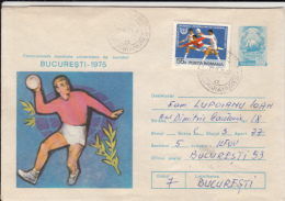Delcampe - 45236- WORLD HANDBALL UNIVERSITY CHAMPIONSHIPS, COVER STATIONERY, 1975, ROMANIA - Handball
