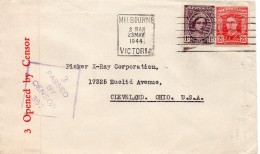 Australie Lettre Censurée Pour Les Etats Unis 1944 - Brieven En Documenten