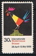 Viñeta BRUSSEL (Bruxelles) Belgien 1956, Cinderella, Label, International Mustermesse ** - Autres & Non Classés