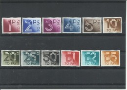 GRAN BRETAÑA YVERT TAXA   86/97    MNH  ** - Postage Due