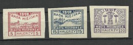 Poland Polska 1918 Local Post Przedborz Michel 15 C & 17 - 18 C * - Ongebruikt