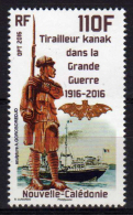 Nouvelle-Calédonie 2016 - 1ere Guerre Mondiale, Tirailleur Kanak Dans La Grande Guerre 1916  - 1val Neufs // Mnh - Ongebruikt