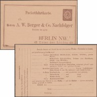 Allemagne 1886. Poste Privée De Berlin. Entier Postal, Bon De Commande De Charbons (Bohème, Silésie...) - Other & Unclassified