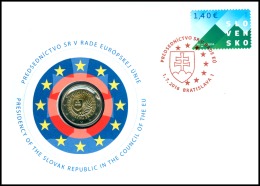 SLOVAKIA / SLOVAQUIE - 2 Euro 2016 - UE Councel - ENVELOPPE PHILATELIQUE - Slowakei