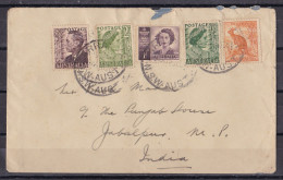 AUSTRALIA, 1951, Cover From  NSW To India, 5 Stamps, Queen - Brieven En Documenten