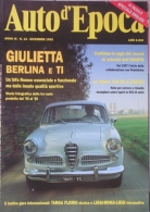 AUTO D' EPOCA - N.12 - DICEMBRE 1992 - ANNO IX - ALFA ROMEO GIULIETTA BERLINA - Motori