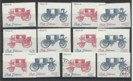 1985 Vaticano Vatican EXPO' ITALIA  OLD CARRIAGES 6 Serie Di 2v.: 5 MNH** + 1 Usata Con Gomma - Diligences