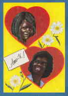 214961 / Silva Porto - AMO-TE ! , HEART LOVE BEAUTIFUL GIRL AND BOY , FLOWERS , Angola - Angola