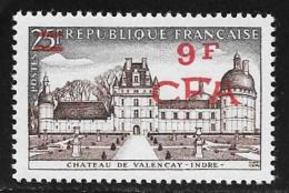 Reunion, Scott # 329 Mint Hinged France # 853 Surcharged, 1958 - Ongebruikt