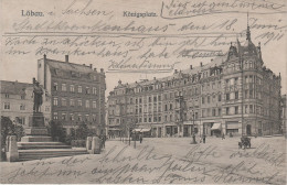 Delcampe - AK Löbau Königsplatz Wettiner Platz Bismarck Denkmal Bahnhofstrasse Sachsenstrasse Nähe Bahnhof Bei Zittau Görlitz - Löbau