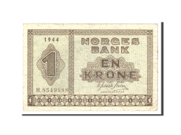 Billet, Norvège, 1 Krone, 1944, Undated, KM:15a, TB - Norwegen