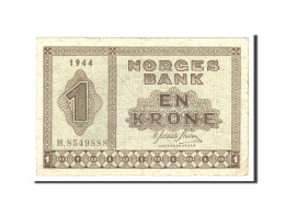 Billet, Norvège, 1 Krone, 1944, Undated, KM:15a, TB - Norvegia
