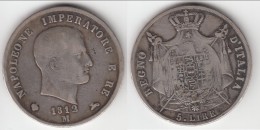 VARIANTE AA APERTE ** ITALIE - ITALIA - 5 LIRE 1812 M MILANO - NAPOLEONE IMPERATORE - ARGENT - SILVER ** ACHAT IMMEDIAT - Napoléonniennes