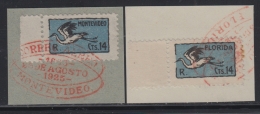 POSTE AERIENNE N°7/8 - Belle Oblit. Rouge "Montévidéo" Et "Florida" - TB - Uruguay