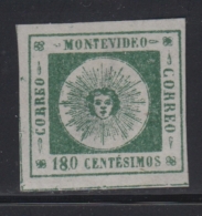 N°17a - 180r Vert Foncé - Signé -TB - Uruguay