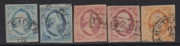 N°1 (x2), 2 (x2), 3 - Tous Obl. Càd - Sf N°2 - Obl. Franco - Maj. TB - Usati