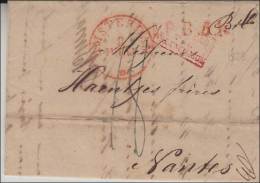 Pli D'Amsterdam De 1829 + Entrée Pays-Bas/Valenciennes - Pour Nantes - TB - ...-1852 Precursori