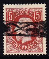 N° 37  5F Brun Rouge - Obl Roulette - Clair - Aspect TB - 1869-1883 Leopoldo II