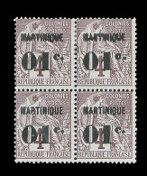 N°8 - Bloc De 4 - Dt Variété Dble Frappe De MARTINIQUE S/2ex En Haut Du Bloc - TB - Altri & Non Classificati