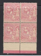 N°15 - 15c Rose - Bloc De 4 - BDF - 2 Ex ** - TB - Altri & Non Classificati