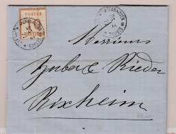 TIMBRES ALS/LOR SUR LETTRE (1870/71) N°5 (variété "T" Des Centimes) - Obl. Mulhausen - 25/5/71 - B - Storia Postale