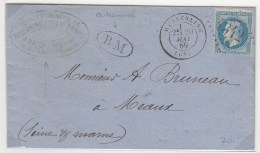 BOÎTES MOBILES N°29 - Obl. GC 4342 - T17 Wesserling - 1869 - BM De Bussang à Meaux - Acheminée P - Storia Postale
